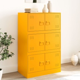 Aparador de acero amarillo mostaza 67x39x107 cm de vidaXL, Aparadores - Ref: Foro24-841658, Precio: 170,99 €, Descuento: %