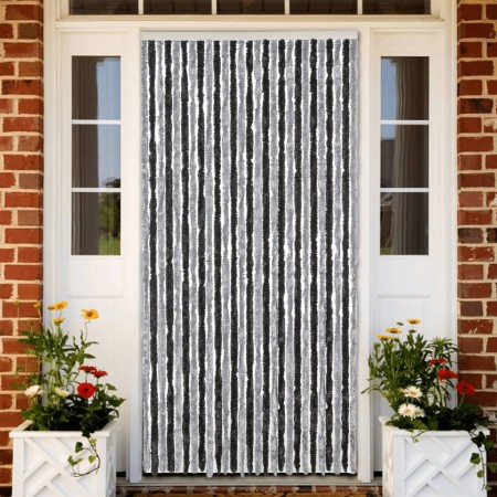 Gray and black chenille fly curtain 118x220 cm by vidaXL, Mosquito nets for windows - Ref: Foro24-4004881, Price: 73,22 €, Di...