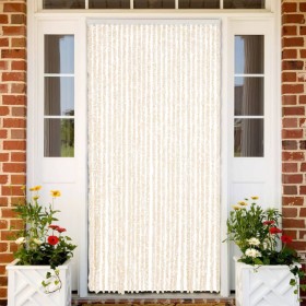 Beige and white chenille anti-fly curtain 118x220 cm by vidaXL, Mosquito nets for windows - Ref: Foro24-4004883, Price: 59,99...