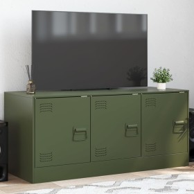 Mueble de TV de acero verde oliva 99x39x44 cm de vidaXL, Muebles TV - Ref: Foro24-841647, Precio: 105,99 €, Descuento: %