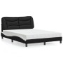 Bed with black and white synthetic leather mattress 140x200 cm by vidaXL, Beds and slatted bases - Ref: Foro24-3208729, Price...