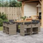 Garten-Essgruppe 9-teilig und graue synthetische Rattankissen von vidaXL, Gartensets - Ref: Foro24-3277969, Preis: 550,21 €, ...