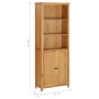 Bookcase with 2 solid oak wood doors 70x30x180 cm by vidaXL, Bookcases and shelves - Ref: Foro24-289179, Price: 342,04 €, Dis...