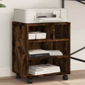 Printer stand with wheels smoked oak 41x32x48 cm by vidaXL, Printer supports - Ref: Foro24-840622, Price: 42,45 €, Discount: %