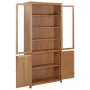 4-türiges Regal aus massiver Eiche und Glas 90x35x200cm von vidaXL, Bücherregale und Regale - Ref: Foro24-289180, Preis: 522,...