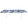 Retractable manual awning with blue and white LED light 5x3.5 m by vidaXL, Awnings - Ref: Foro24-3070061, Price: 561,71 €, Di...