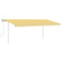 Retractable manual awning with yellow and white LED light 5x3.5 m by vidaXL, Awnings - Ref: Foro24-3070063, Price: 572,99 €, ...