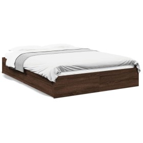 Cama con cajones madera de ingeniería marrón roble 150x200 cm de vidaXL, Camas y somieres - Ref: Foro24-3280656, Precio: 191,...