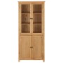 Shelving unit with 4 solid oak wood and glass doors 80x35x180 cm by vidaXL, Bookcases and shelves - Ref: Foro24-289181, Price...