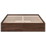 Oak brown engineered wood bed with drawers 150x200 cm by vidaXL, Beds and slatted bases - Ref: Foro24-3280656, Price: 191,99 ...