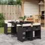 5-teiliges Gartenmöbel-Set mit Kissen synthetisches Rattan schwarz von vidaXL, Gartensets - Ref: Foro24-3277841, Preis: 330,8...