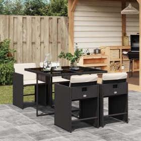 5-teiliges Gartenmöbel-Set mit Kissen synthetisches Rattan schwarz von vidaXL, Gartensets - Ref: Foro24-3277841, Preis: 331,9...