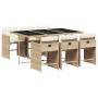 Set comedor de jardín 7 pzas con cojines ratán sintético beige de vidaXL, Conjuntos de jardín - Ref: Foro24-3277857, Precio: ...