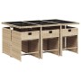 Set comedor de jardín 7 pzas con cojines ratán sintético beige de vidaXL, Conjuntos de jardín - Ref: Foro24-3277857, Precio: ...