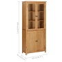 Shelving unit with 4 solid oak wood and glass doors 80x35x180 cm by vidaXL, Bookcases and shelves - Ref: Foro24-289181, Price...