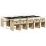 Set comedor de jardín 11 pzas con cojines ratán sintético beige de vidaXL, Conjuntos de jardín - Ref: Foro24-3277881, Precio:...