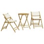 Folding bamboo bistro set 3 pieces with cream white cushions by vidaXL, Garden sets - Ref: Foro24-3208939, Price: 182,27 €, D...