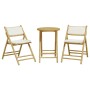 Folding bamboo bistro set 3 pieces with cream white cushions by vidaXL, Garden sets - Ref: Foro24-3208939, Price: 182,27 €, D...