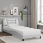 Bed with white synthetic leather mattress 80x200 cm by vidaXL, Beds and slatted bases - Ref: Foro24-3208683, Price: 278,70 €,...