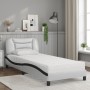 Bed with black and white synthetic leather mattress 80x200 cm by vidaXL, Beds and slatted bases - Ref: Foro24-3208688, Price:...