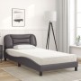 Bed with gray synthetic leather mattress 100x200 cm by vidaXL, Beds and slatted bases - Ref: Foro24-3208706, Price: 323,42 €,...