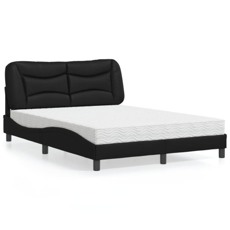 Cama con colchón cuero sintético negro 120x200 cm de vidaXL, Camas y somieres - Ref: Foro24-3208710, Precio: 364,99 €, Descue...