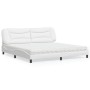 Cama con colchón cuero sintético blanco 200x200 cm de vidaXL, Camas y somieres - Ref: Foro24-3208746, Precio: 521,20 €, Descu...