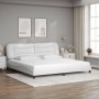 Bed with white synthetic leather mattress 200x200 cm by vidaXL, Beds and slatted bases - Ref: Foro24-3208746, Price: 483,83 €...