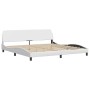 Bed with white synthetic leather mattress 200x200 cm by vidaXL, Beds and slatted bases - Ref: Foro24-3208746, Price: 483,83 €...