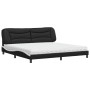 Bett mit schwarz-weißer Kunstledermatratze 200x200 cm von vidaXL, Betten und Lattenroste - Ref: Foro24-3208750, Preis: 494,41...