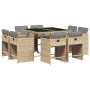 Set comedor de jardín 9 pzas con cojines ratán sintético beige de vidaXL, Conjuntos de jardín - Ref: Foro24-3277967, Precio: ...