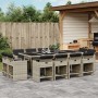 Garten-Esszimmergarnitur und Kissen 13-tlg. synthetisches Rattan hellgrau von vidaXL, Gartensets - Ref: Foro24-3277990, Preis...