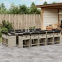 Garten-Esszimmergarnitur und Kissen 15-tlg. synthetisches Rattan hellgrau von vidaXL, Gartensets - Ref: Foro24-3278002, Preis...