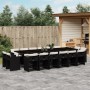 Garden furniture set 17 pieces with black synthetic rattan cushions by vidaXL, Garden sets - Ref: Foro24-3278009, Price: 1,00...