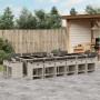 Garten-Essgarnitur und Kissen 17-tlg. synthetisches Rattan hellgrau von vidaXL, Gartensets - Ref: Foro24-3278014, Preis: 1,00...