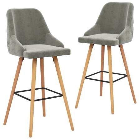 Light gray velvet kitchen stools, set of 2 units. by vidaXL, Kitchen stools - Ref: Foro24-289464, Price: 191,36 €, Discount: %