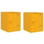 Bedside tables 2 units mustard yellow steel 34.5x39x44 cm by vidaXL, Nightstands - Ref: Foro24-841614, Price: 83,66 €, Discou...