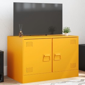 Senfgelbes Stahl-TV-Möbel 67x39x44 cm von vidaXL, TV-Möbel - Ref: Foro24-841637, Preis: 79,99 €, Rabatt: %