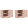 Muebles para TV 2 unidades acero rosa 67x39x44 cm de vidaXL, Muebles TV - Ref: Foro24-841694, Precio: 142,11 €, Descuento: %