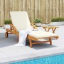 Sun lounger with cushion and solid acacia wood table by vidaXL, Loungers - Ref: Foro24-3206362, Price: 256,01 €, Discount: %