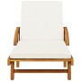 Sun lounger with cushion and solid acacia wood table by vidaXL, Loungers - Ref: Foro24-3206362, Price: 256,01 €, Discount: %