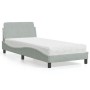 Bed with light gray velvet mattress 90x200 cm by vidaXL, Beds and slatted bases - Ref: Foro24-3208331, Price: 243,45 €, Disco...