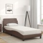 Bed with brown synthetic leather mattress 90x190 cm by vidaXL, Beds and slatted bases - Ref: Foro24-3208319, Price: 230,70 €,...