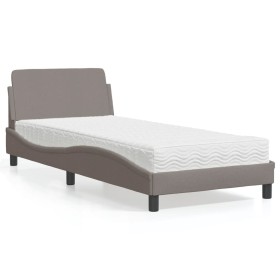 Bed with taupe gray fabric mattress 80x200 cm by vidaXL, Beds and slatted bases - Ref: Foro24-3208288, Price: 228,99 €, Disco...