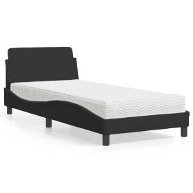 Cama con colchón terciopelo negro 90x200 cm de vidaXL, Camas y somieres - Ref: Foro24-3208333, Precio: 243,00 €, Descuento: %