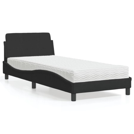 Cama con colchón terciopelo negro 90x200 cm de vidaXL, Camas y somieres - Ref: Foro24-3208333, Precio: 242,27 €, Descuento: %