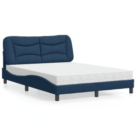 Bed with blue fabric mattress 120x200 cm by vidaXL, Beds and slatted bases - Ref: Foro24-3208526, Price: 380,99 €, Discount: %