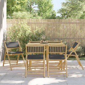 Folding bistro chairs with cushions 6 pcs dark gray bamboo by vidaXL, Garden chairs - Ref: Foro24-3208926, Price: 361,34 €, D...