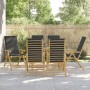 Folding bistro chairs with cushions 6 pcs dark gray bamboo by vidaXL, Garden chairs - Ref: Foro24-3208930, Price: 618,69 €, D...