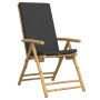 Folding bistro chairs with cushions 6 pcs dark gray bamboo by vidaXL, Garden chairs - Ref: Foro24-3208930, Price: 618,69 €, D...